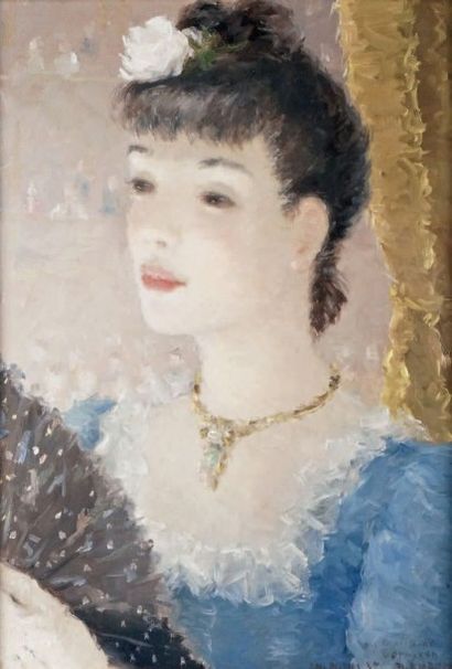 Dietz EDZARD - 1893-1963 
FEMME À L'ÉVENTAIL, 1939
Huile sur toile signée et datée...