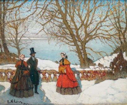 Petro Olekrandrovyc NILOUSS - 1869-1943 
UN BEAU JOUR D'HIVER Huile sur toile signée...