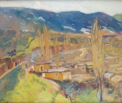 Elie Anatole PAVIL - 1873-1948 
PAYSAGE MAROCAIN Huile sur toile signée en bas à...