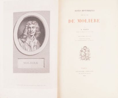 A. BAZIN Notes historiques sur la vie de Molière. Deuxième édition. Paris, Techener,...