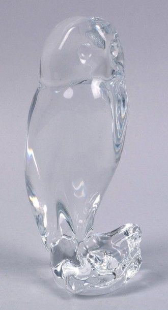 BACCARAT FRANCE d'après François POMPON CHOUETTE en cristal. H.: 18 cm