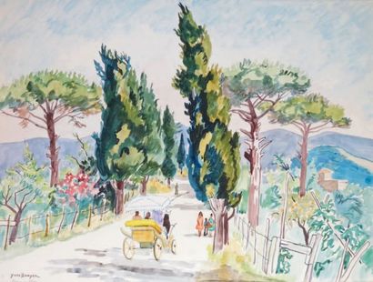 Yves BRAYER POMPÉI, 1970 Aquarelle signée, datée et située en bas à gauche. 46 x...