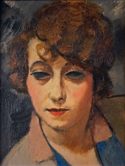 François EBERL - 1887-1962 PORTRAIT DE FEMME Huile sur toile signée en bas à gauche....