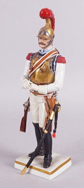 VANGERDINGE «Carabinier. Premier Empire.» Figurine polychrome avec accessoires. Ht:...