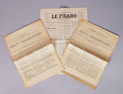 null Ensemble de trois documents relatifs au début de la Première guerre mondiale:...
