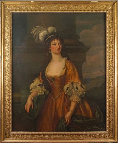 ÉCOLE ANGLAISE, fin du XVIIIe siècle 
PORTRAIT DE LADY GRAVES, FEMME DE L'AMIRAL...