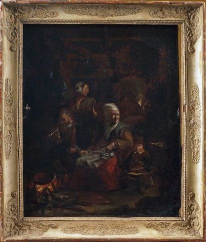 ÉCOLE HOLLANDAISE du XVIIIe siècle suiveur de Cornelis VISSCHER LES PRÉPARATIFS DU...