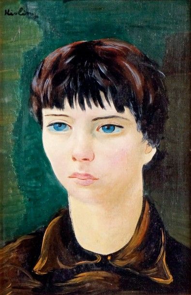 Moïse KISLING - 1891-1953 PORTRAIT D'UNE JEUNE ARTISTE
Huile sur toile signée en...