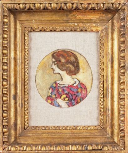 Louis VALTAT - 1869-1952 PORTRAIT DE FEMME
Huile sur carton monogrammée en bas à...