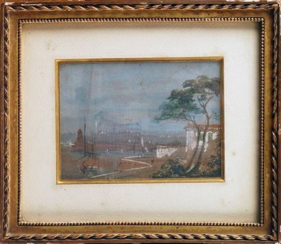 Louis Amable CRAPELET (1822-1867) 
LA CITADELLE Aquarelle signée en bas à gauche.
12...