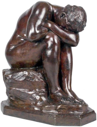 Aimé-Jules DALOU - 1838-1902 MIROIR BRISÉ
Bronze à patine brun rouge signée.
Ancienne...