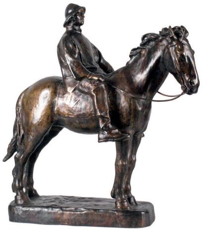 Constantin MEUNIER - 1831-1901 LE HALEUR, 1901
Groupe en bronze à patine mordorée...