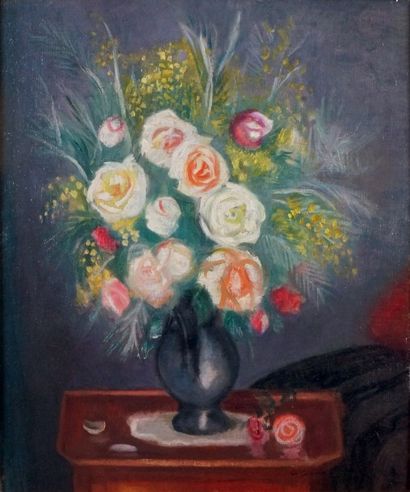 Charles CAMOIN - 1879-1965 VASE DE ROSES
Huile sur toile signée en bas à droite.
68,5...