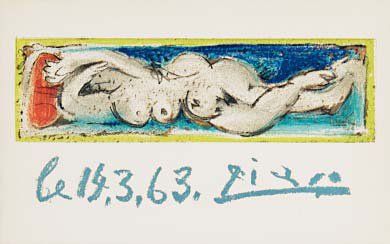 Pablo PICASSO (1881-1973) LE PETIT NU, 1963 Lithographie. 11 x 18 cm Cette lithographie...