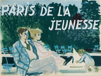 Lucien FONTANAROSA - 1912-1975 PARIS DE LA JEUNESSE Gouache signée en bas à gauche....