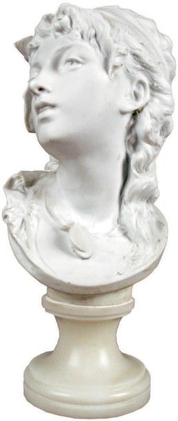 Auguste RODIN - 1840-1917 
SUZON Buste en biscuit signé «A. RODIN».
Socle en marbre.
H.:...