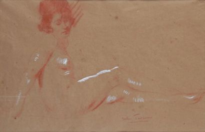 Jules TAVERNIER - 1844-1889 
ÉTUDES DE NUS
Sanguines et craie blanche, en pendant,...