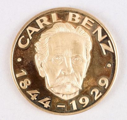 null MÉDAILLE en or jaune 14 ct à l'effigie de Carl Benz (1844-1929). Fleur de coin.
Poids:...