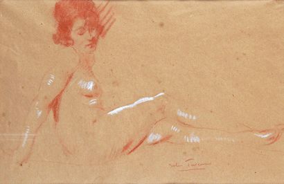 Jules TAVERNIER - 1844-1889 ÉTUDES DE NUS
Sanguine et craie blanche en pendant signées...