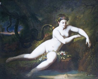 Pierre-Nolasque BERGERET (1782-1863) La nymphe Echo Huile sur toile signée en bas...