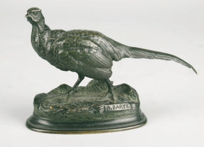 Antoine-Louis BARYE - 1796-1875 LA PERDRIX Épreuve en bronze à patine brune nuancée,...