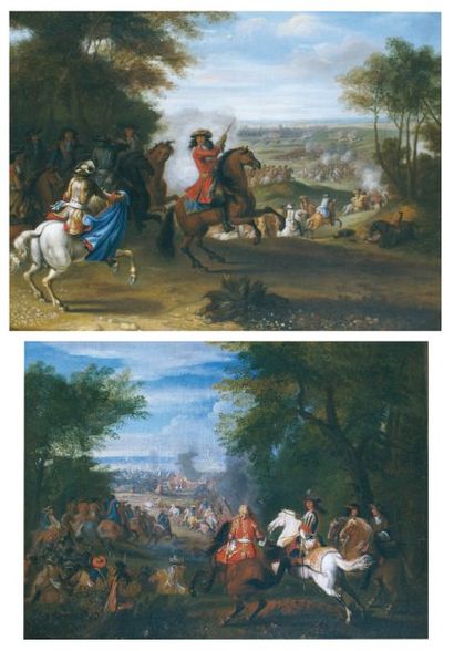 ÉCOLE de Adam François van der MEULEN Le siège de Maastricht (1673) Huiles sur toile...