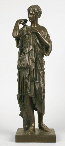 Ron Liod SAUVAGE, école Française du XIXe-XXe siècle Diane de Gabies Épreuve en bronze...