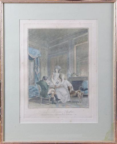 Gérard VIDA (1742-1801) d'après Nicolas LAVREINCE 
LE DÉJEUNER ANGLAIS Aquatinte....