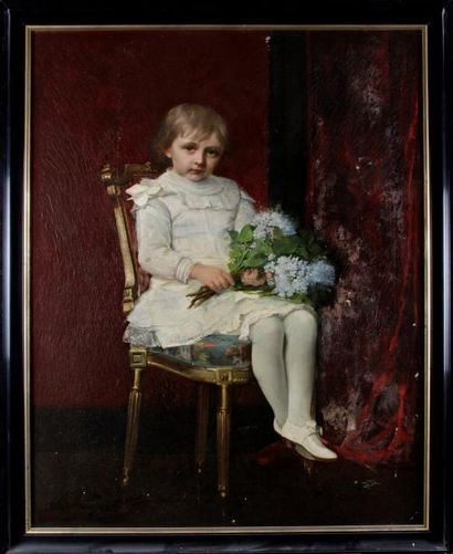 Stephen JACOB (né en 1846) 
PORTRAIT DE MADAME JEAN GIRAUDOUX ENFANT, NÉE SUZANNE...