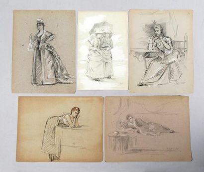 Lucien LOPEZ-SILVA (né en 1862) 
SUITE DE VINGT-TROIS DESSINS FIGURANT DES PORTRAITS...