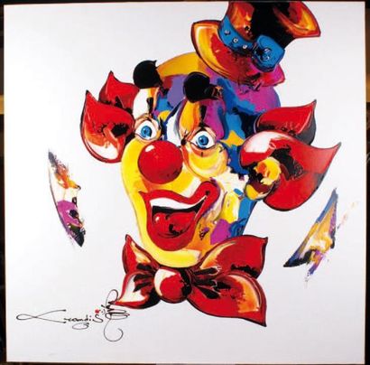 GRANGIL (né en 1968) LE CLOWN Acrylique sur toile, signée en bas à gauche. 100 x...