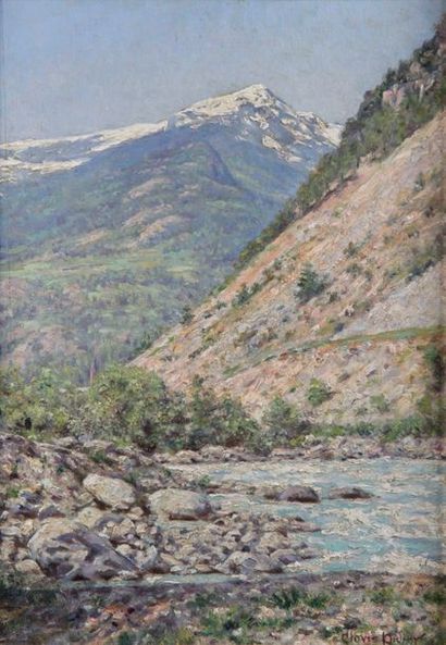 Clovis DIDIER - 1858-1939 POINTE DE L'EYGLIÈRE ET TORRENT DU GYR (Hautes-Alpes)
Huile...