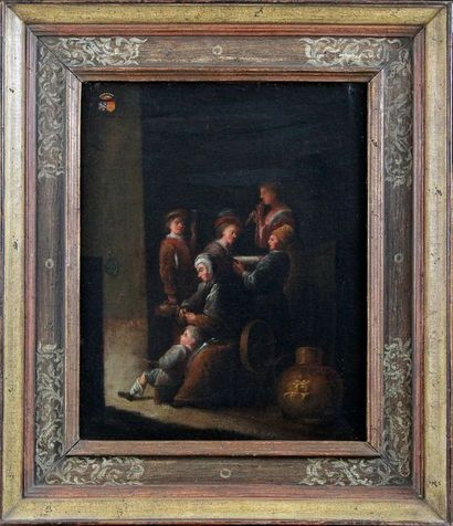 Attribué à Egbert Van HEEMSKERK - 1610-1680 SCÈNE DE TAVERNE
Huile sur toile.
40...