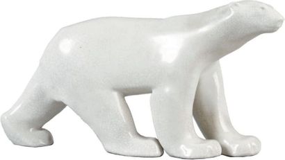 François POMPON - 1855-1933 / Manufacture nationale de Sèvres OURS BLANC, 1921-24
Faïence...