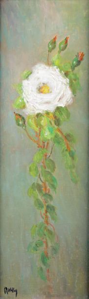 Marie-Madeleine de RASKY – 1897-1982 ROSE BLANCHE
Huile sur toile signée en bas à...