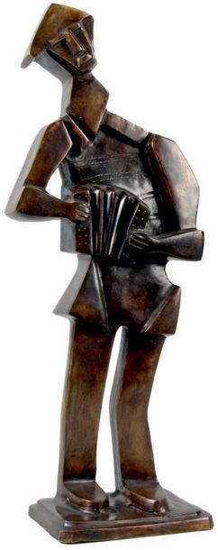 Donald LABORIE né en 1963 L'ACCORDÉONISTE
Épreuve en bronze à patine brune nuancée,...