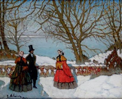 Petro Oleksandrovyc NILOUSS - 1869-1943 CONVERSATION SOUS LA NEIGE
Huile sur toile...