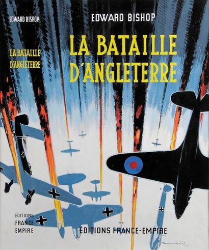 PAUL LENGELLE (1908-1993) «La Bataille d'Angleterre». Gouache, projet de couverture...