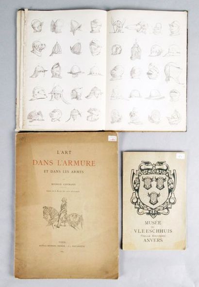 Haute époque. Ensemble de 3 ouvrages dont "L'art dans l'armure" par Lippman, 1889,...