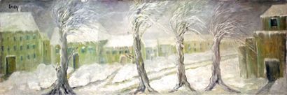 Marie-Madeleine de RASKY - 1897-1982 
QUATRE ARBRES SOUS LA NEIGE
Huile sur toile...