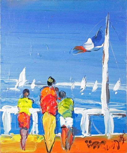 Jean-Louis DUBUC - né en 1946 
VUE SUR LA MER
Acrylique sur toile signée en bas à...