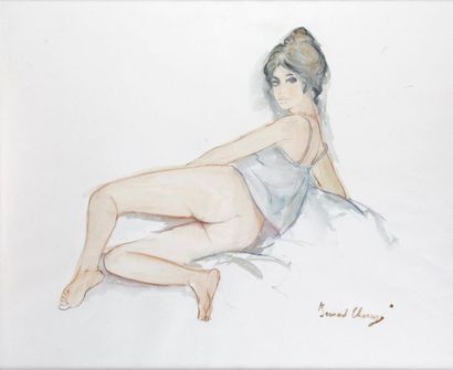 Bernard CHAROY - né en 1931 
MARTINE
Aquarelle signée en bas à droite.
50 x 61