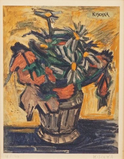 Isis KISCHKA - 1908-1973 
VASE DE FLEURS
Lithographie signée et numérotée 18/40.
28...