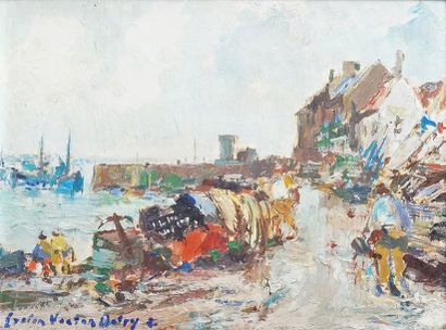 Lucien Victor DELPY - 1898-1967 
Le Port de LOMENER- Morbilhan
Huile sur panneau...