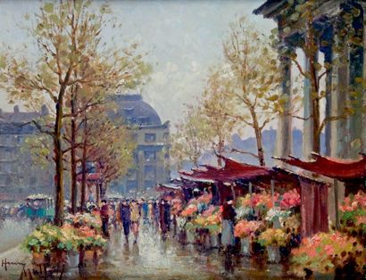 Henry MALFROY - 1895-1944 PARIS, LE MARCHÉ AUX FLEURS DE LA MADELEINE
Huile sur panneau...