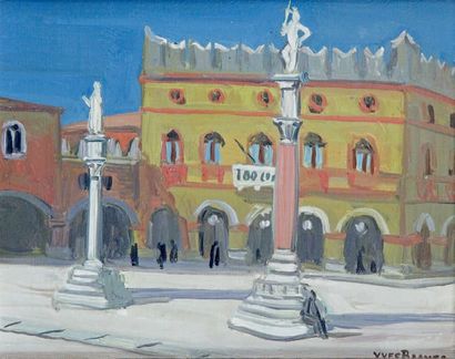 Yves BRAYER - 1907-1990 RAVENNE, PIAZZA DEL POPOLO, 1956
Huile sur toile signée en...