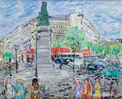 Maurice EMPI - 1933 PARIS, PLACE DE CLICHY
Huile sur toile signée en bas à droite.
46...