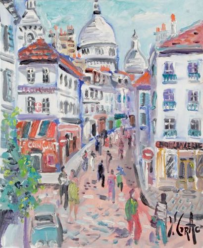 Yvon GRAC - 1945 MONTMARTRE ANIMÉ
Huile sur toile signée en bas à droite.
46 x 3...