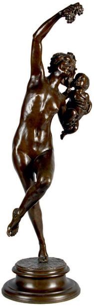Frédérick MAC MONNIES 1863-1937 BACCHANTE ET ENFANT FAUNE, 1894
Groupe en bronze...
