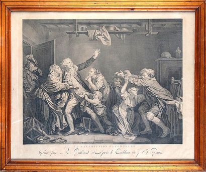 René GAILLARD (1722-1790) d'après Jean-Baptiste GREUZE 
- LA MALÉDICTION PATERNELLE...